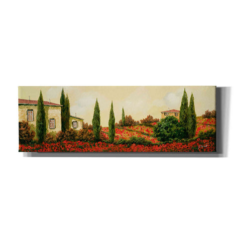 Image of 'Tre Case Tra I Papaveri' by Guido Borelli, Giclee Canvas Wall Art