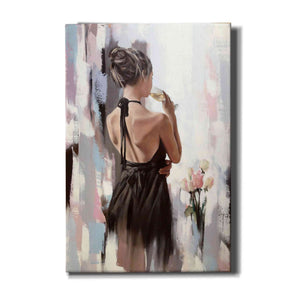'Girl With Roses' by Alexander Gunin, Canvas Wall Art,Size A Portrait