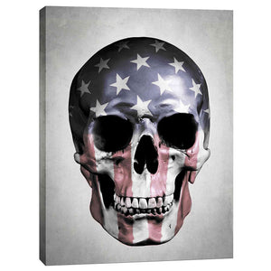 "American Skull-Grey" by Nicklas Gustafsson, Giclee Canvas Wall Art