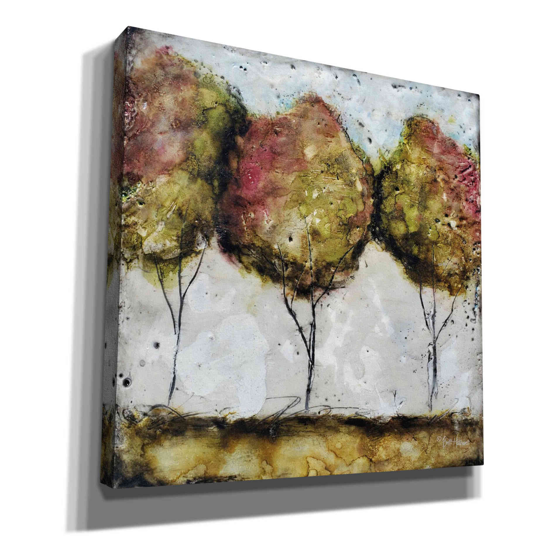 'A Fall Stroll' by Britt Hallowell, Canvas Wall Art,Size 1 Square
