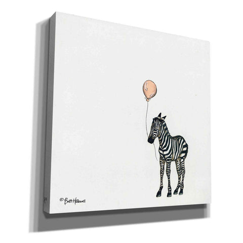 Image of 'Nursery Zebra' by Britt Hallowell, Canvas Wall Art,Size 1 Square