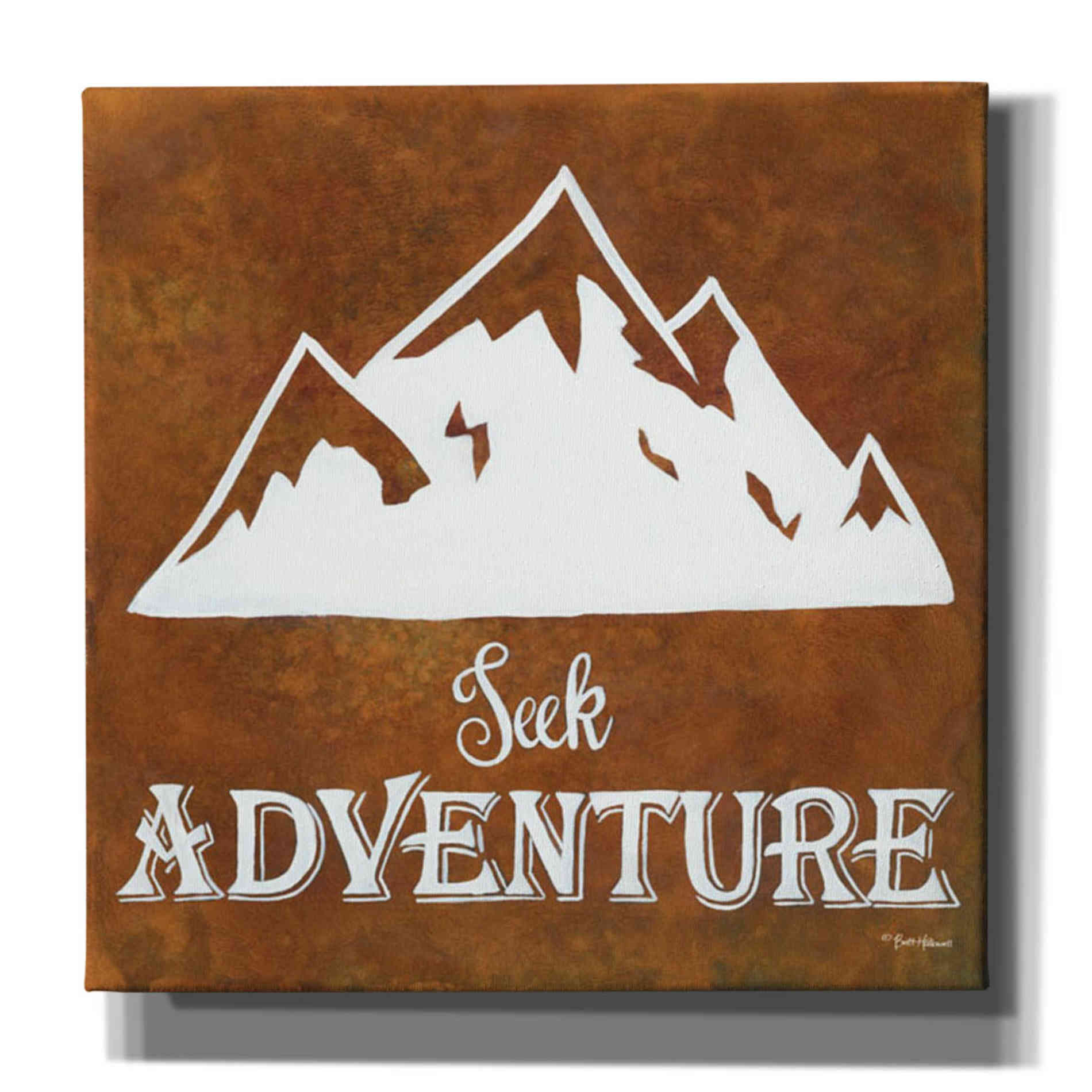 'Seek Adventure' by Britt Hallowell, Canvas Wall Art,Size 1 Square