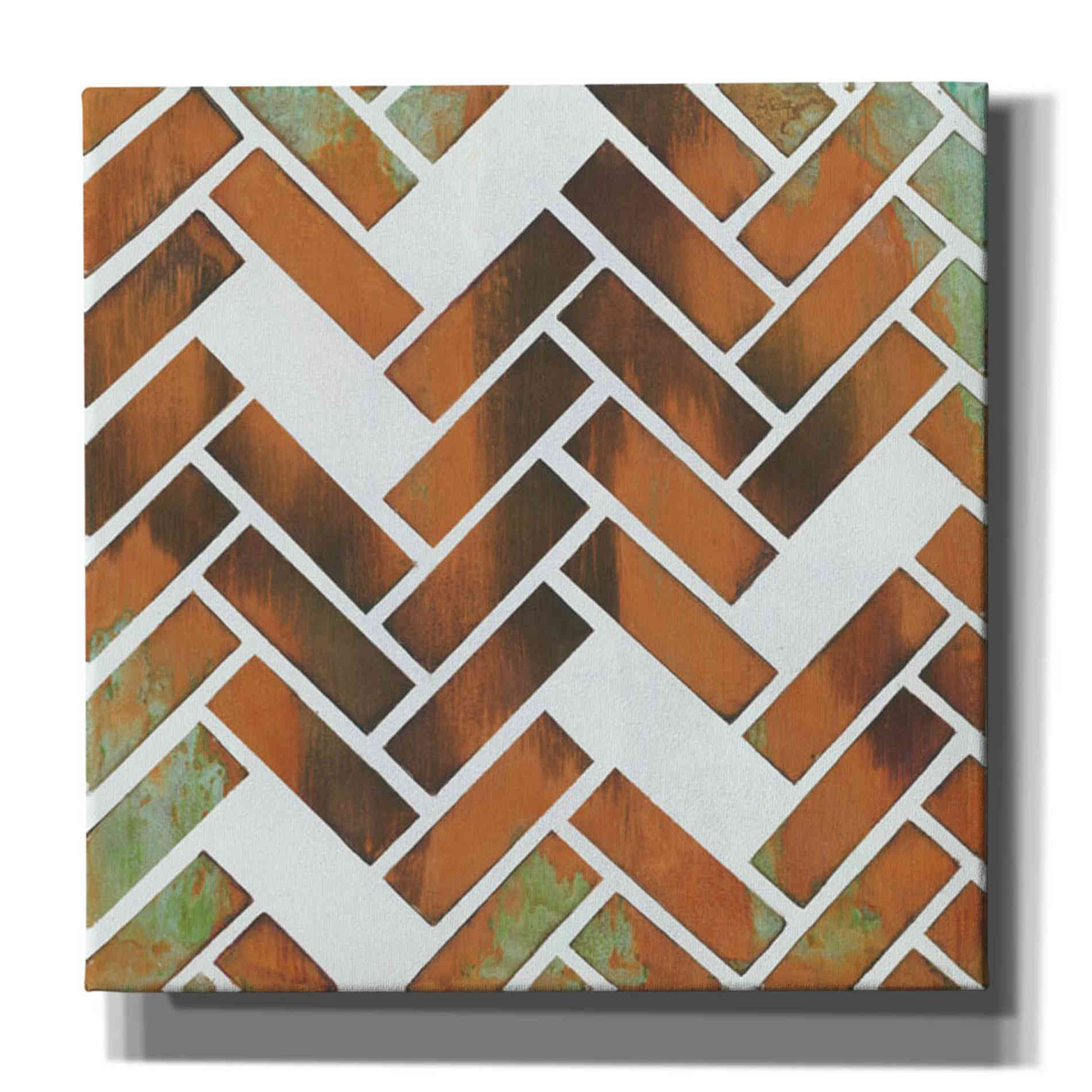 'Herringbone I' by Britt Hallowell, Canvas Wall Art,Size 1 Square