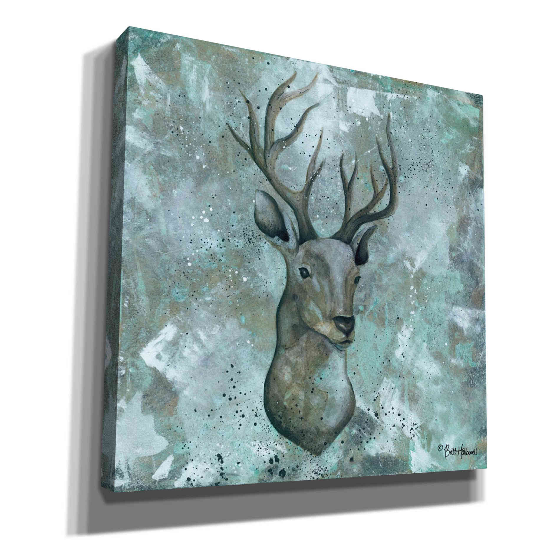 'Simplicity Deer' by Britt Hallowell, Canvas Wall Art,Size 1 Square