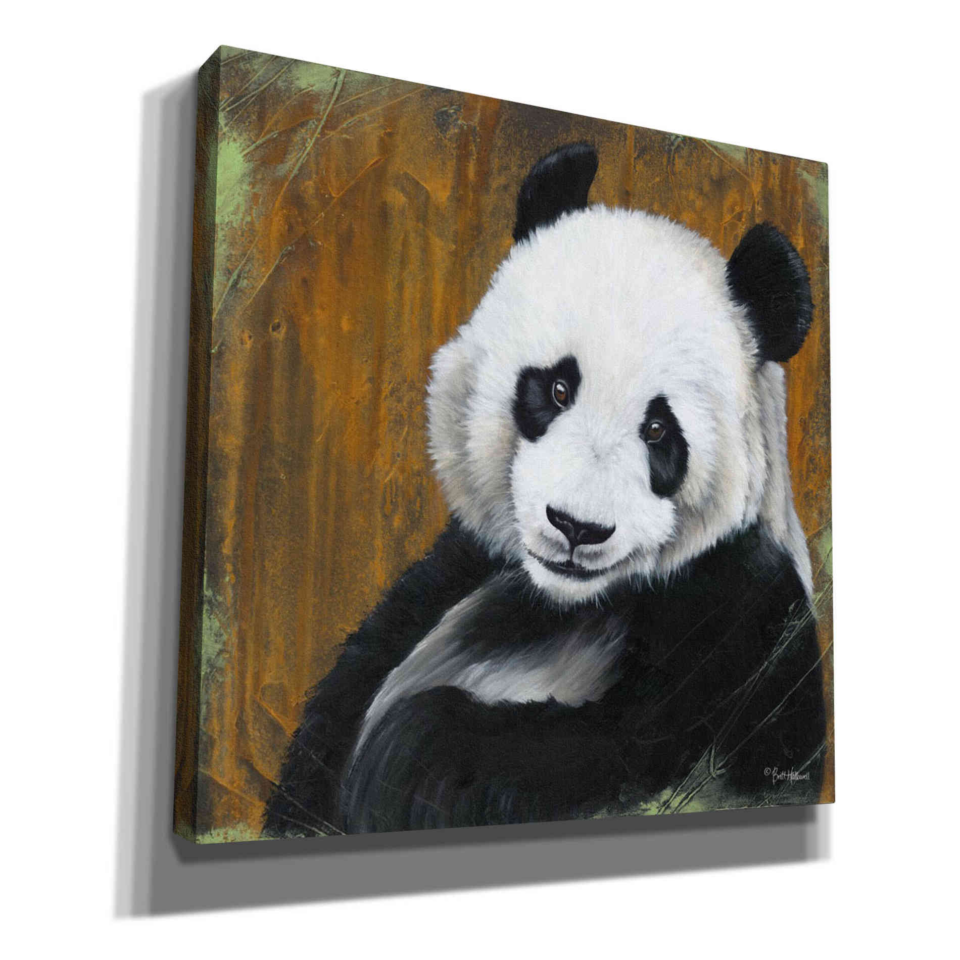'Panda Smile' by Britt Hallowell, Canvas Wall Art,Size 1 Square