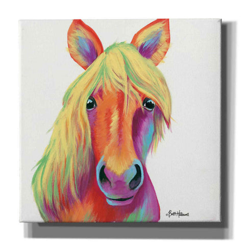 Image of 'Cheery Horse' by Britt Hallowell, Canvas Wall Art,Size 1 Square