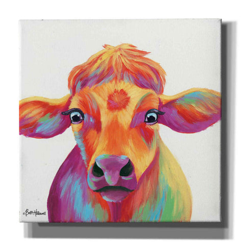 Image of 'Cheery Cow' by Britt Hallowell, Canvas Wall Art,Size 1 Square