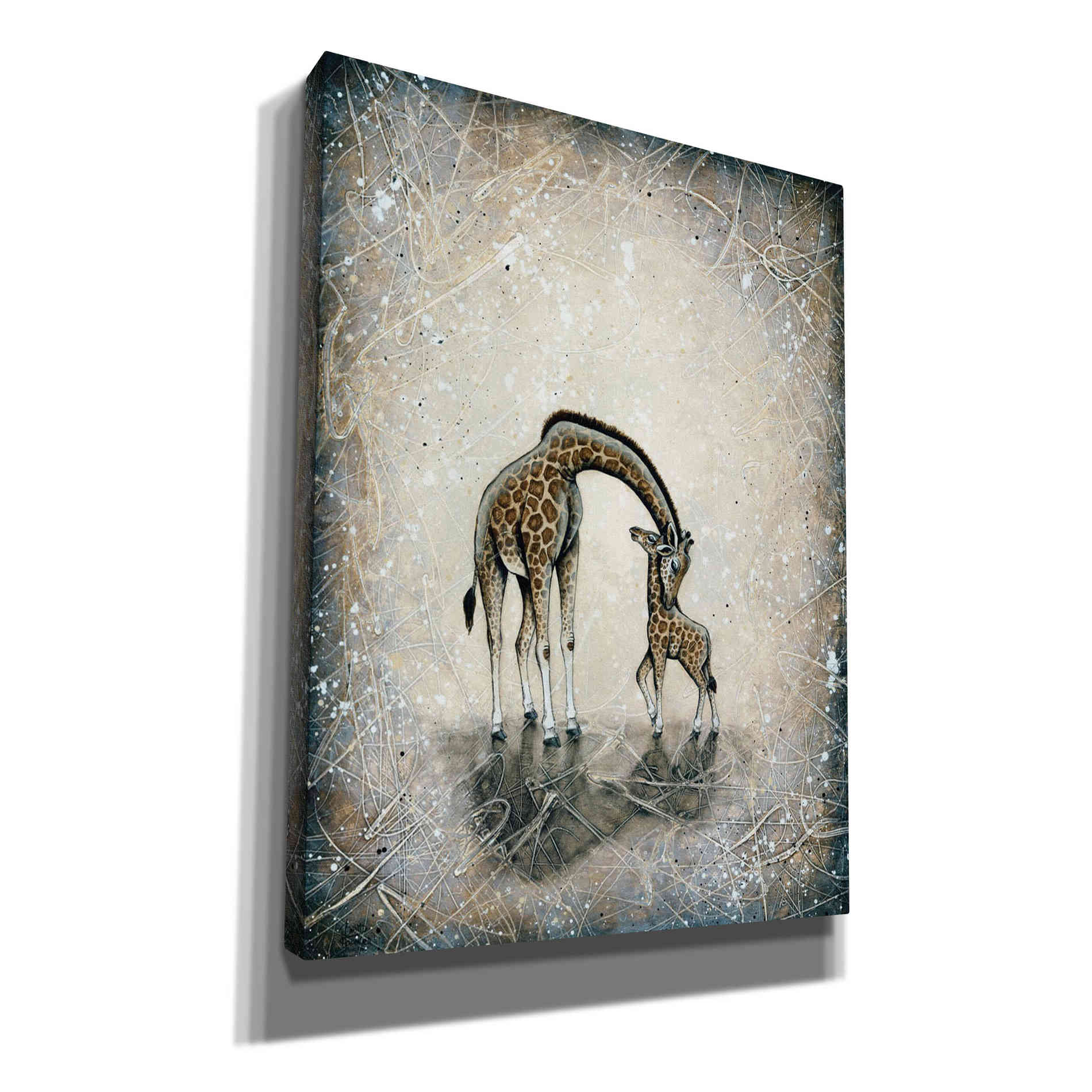 'My Love for You-Giraffes' by Britt Hallowell, Canvas Wall Art,Size C Portrait