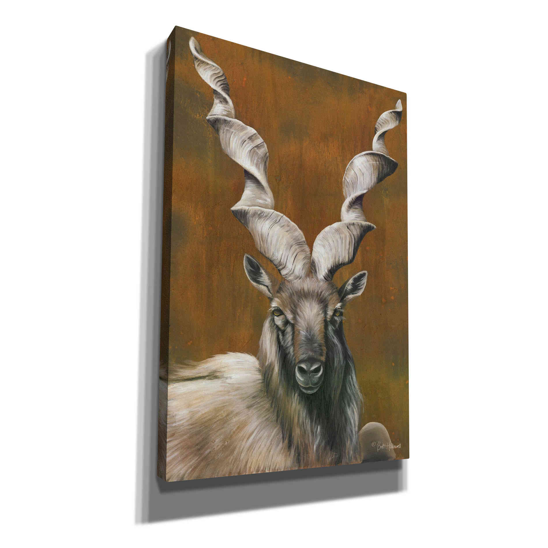 'Mighty Markhor' by Britt Hallowell, Canvas Wall Art,Size A Portrait