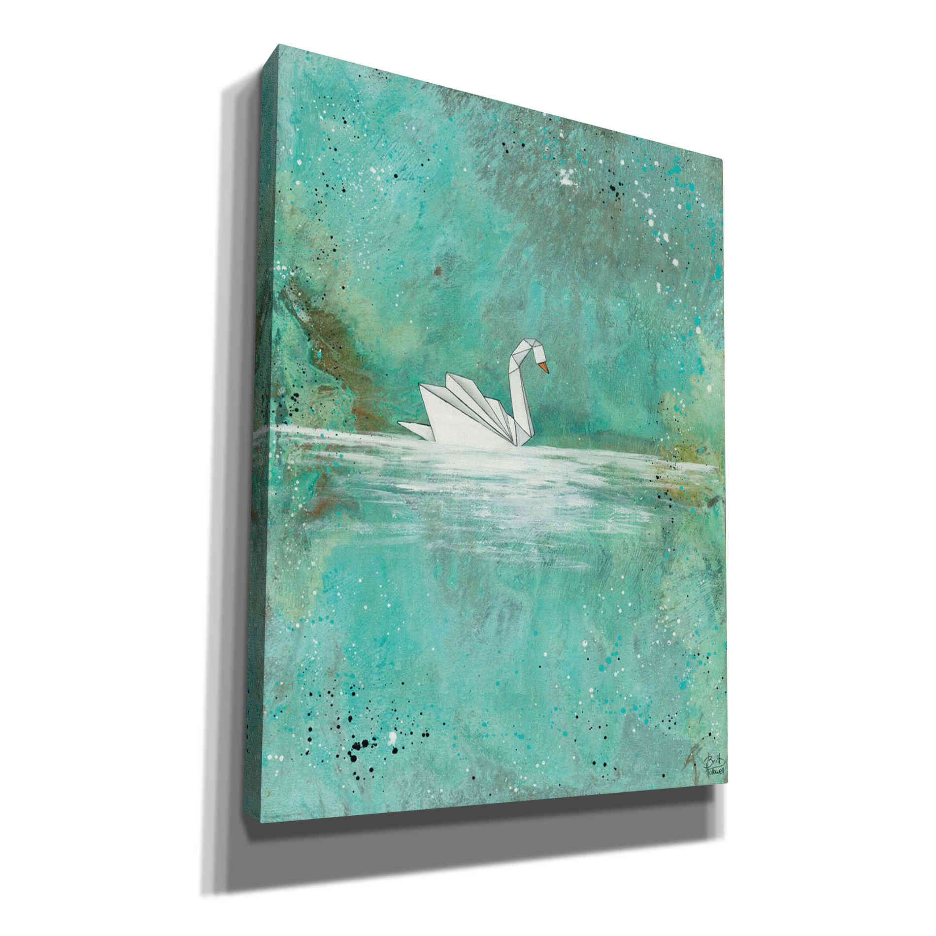 'Serenity Lake' by Britt Hallowell, Canvas Wall Art,Size C Portrait
