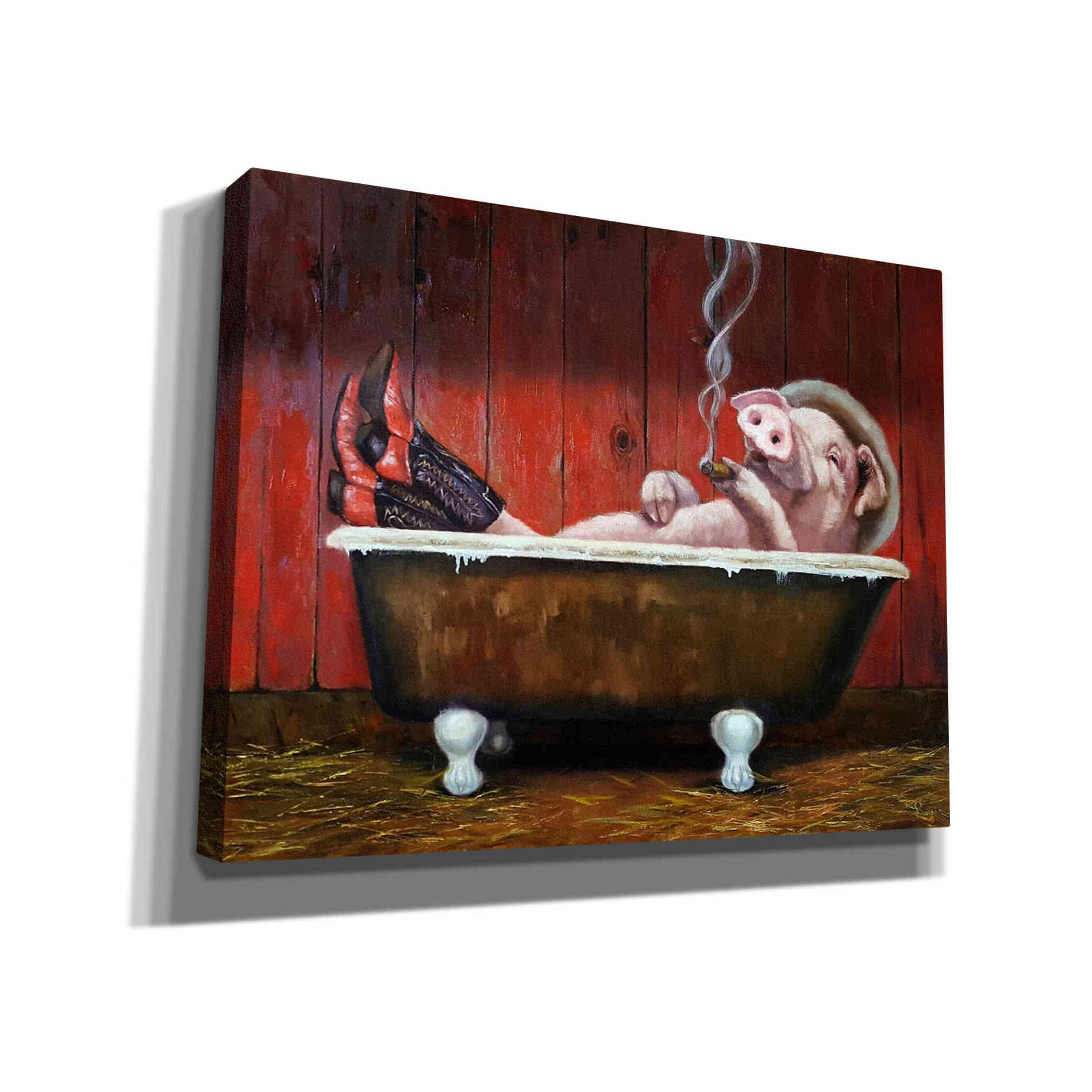 'Hog Heaven' by Lucia Heffernan, Canvas Wall Art,Size B Landscape