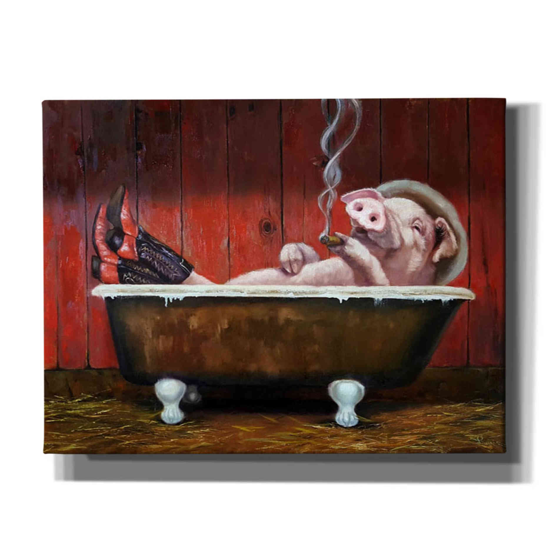 'Hog Heaven' by Lucia Heffernan, Canvas Wall Art,Size B Landscape