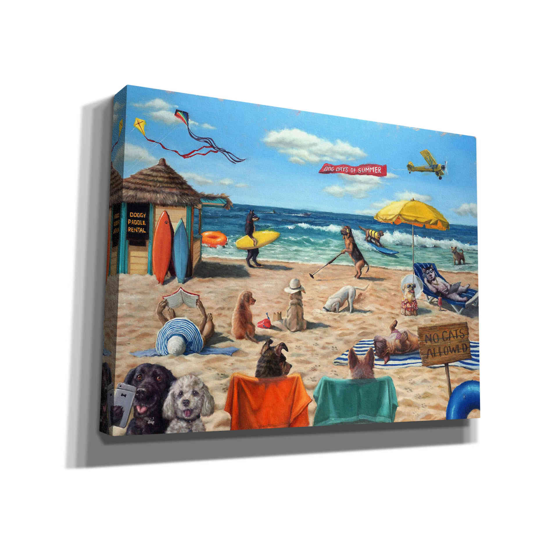 'Dog Beach' by Lucia Heffernan, Canvas Wall Art,Size B Landscape
