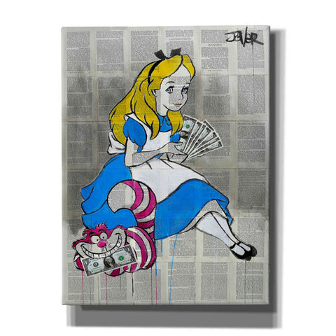 Image of 'Alice In Moneyland' by Loui Jover, Canvas Wall Art