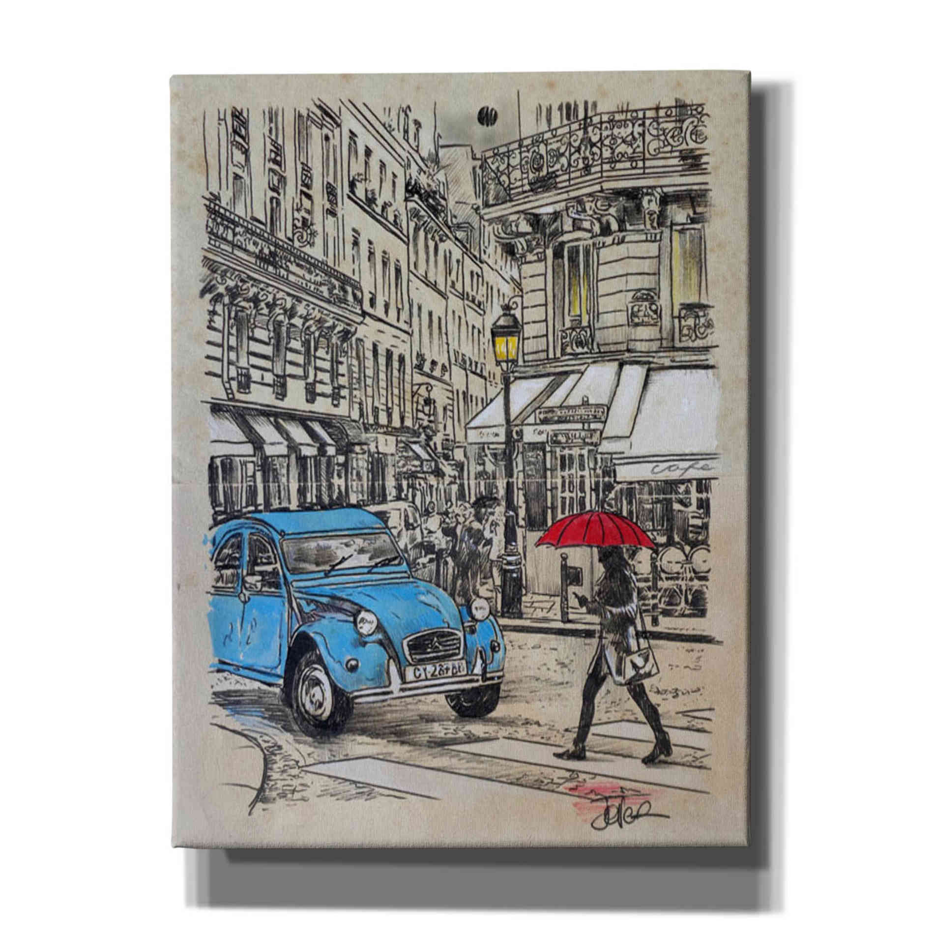 'Blue Citroen' by Loui Jover, Canvas Wall Art
