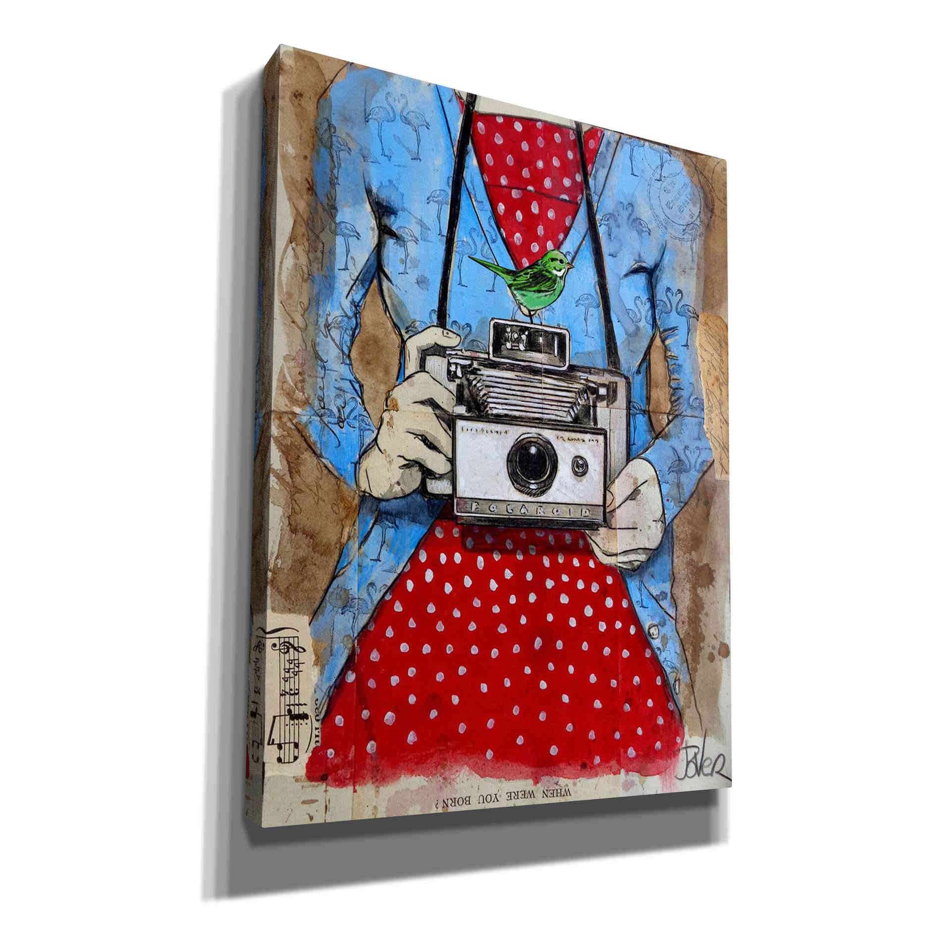 'Blue Flamingo' by Loui Jover, Canvas Wall Art