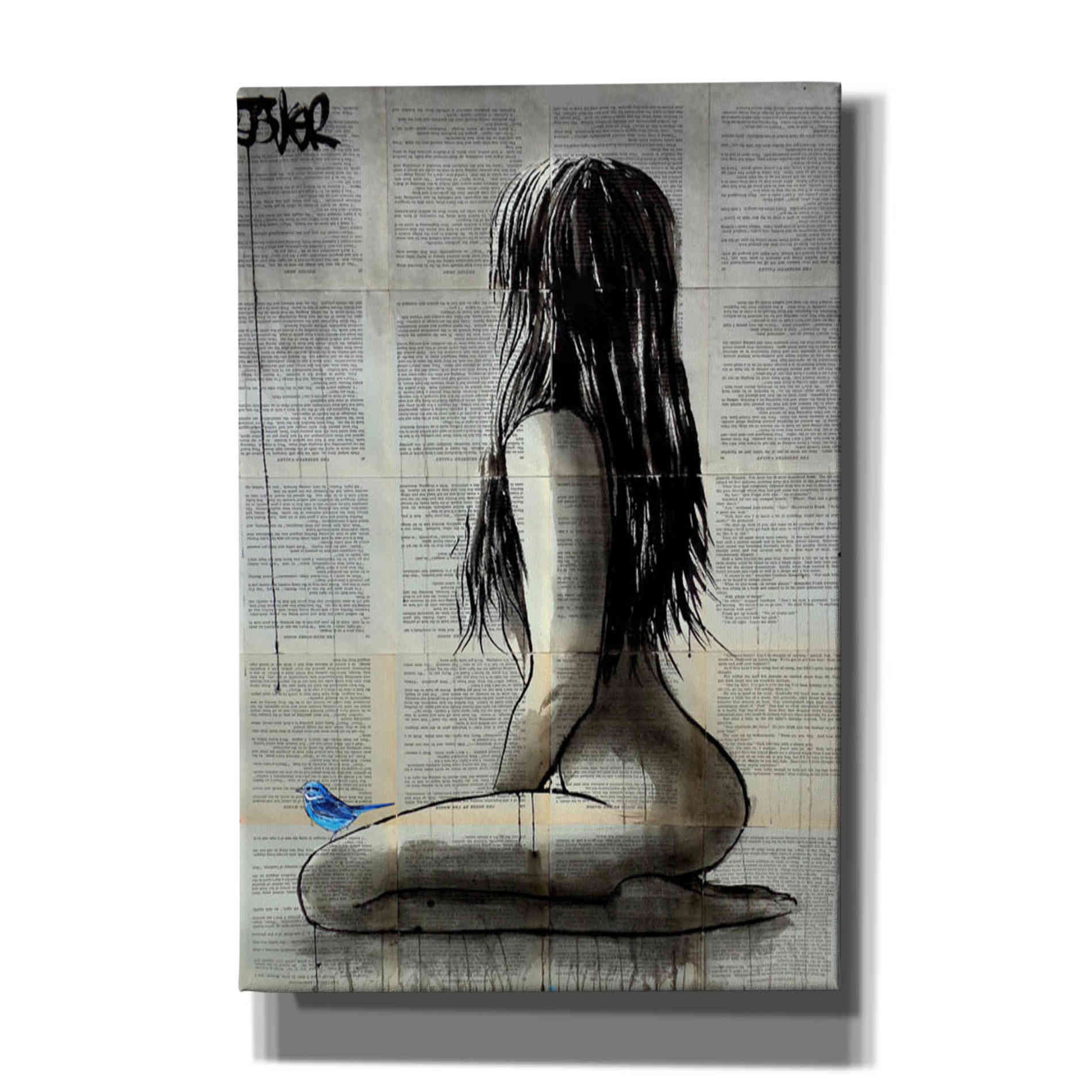 'Bluebird Whisper' by Loui Jover, Canvas Wall Art