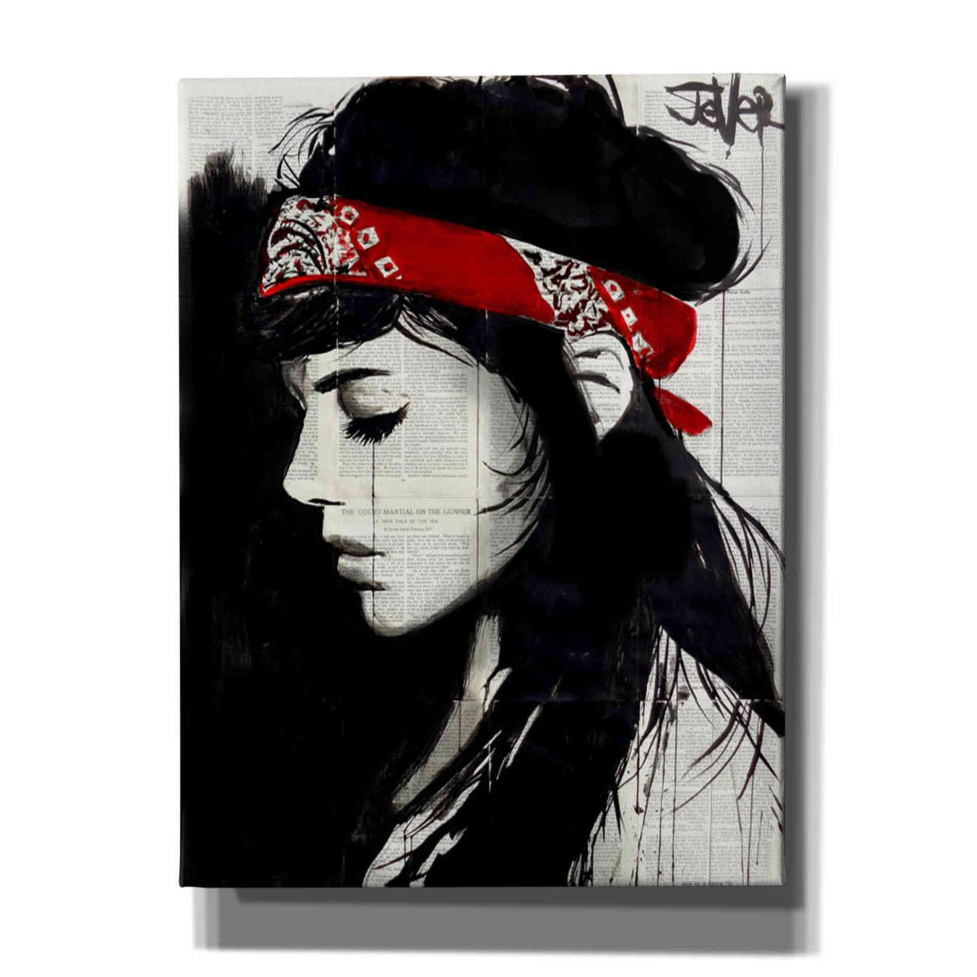'Red Bandana' by Loui Jover, Canvas Wall Art