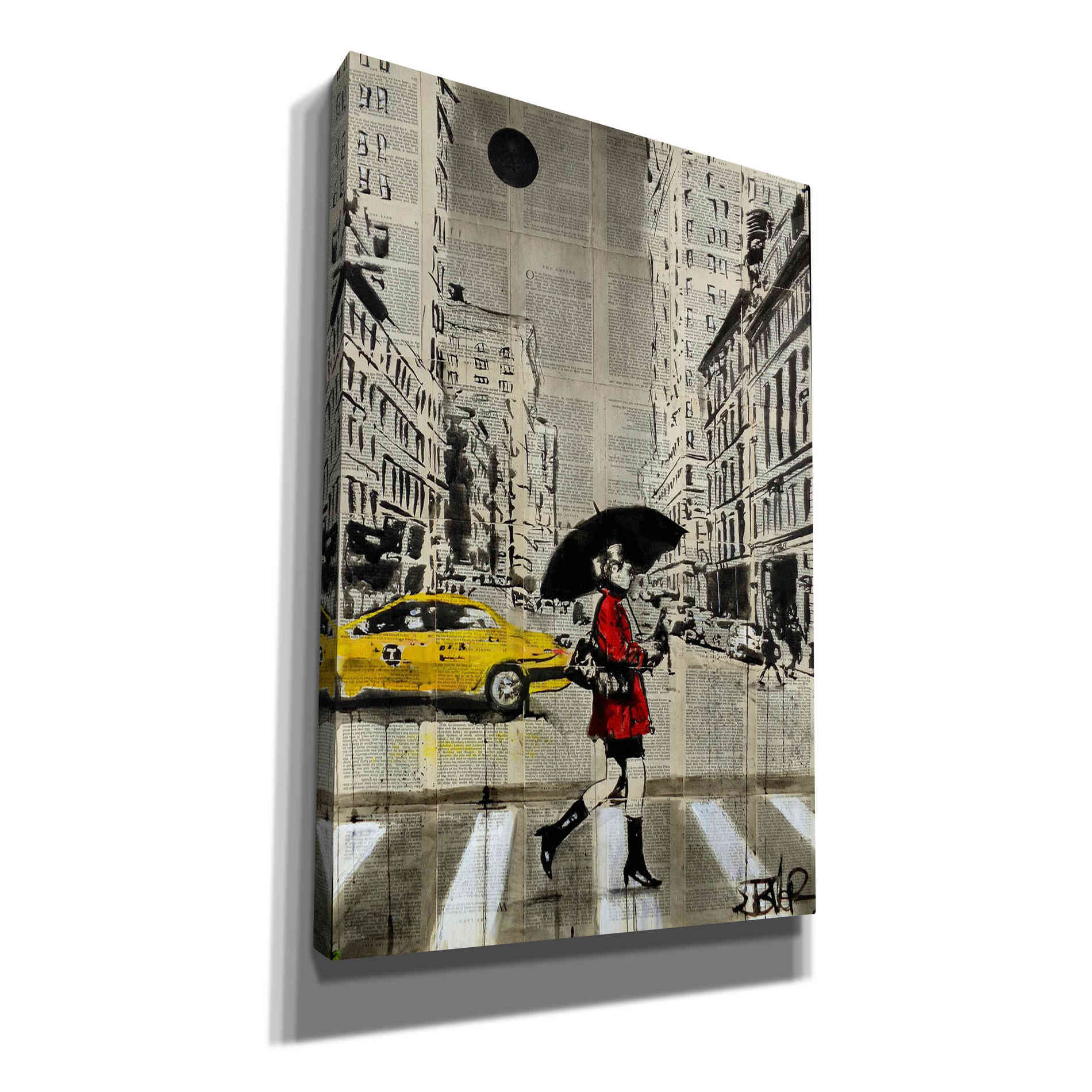 'Red Coat' by Loui Jover, Canvas Wall Art