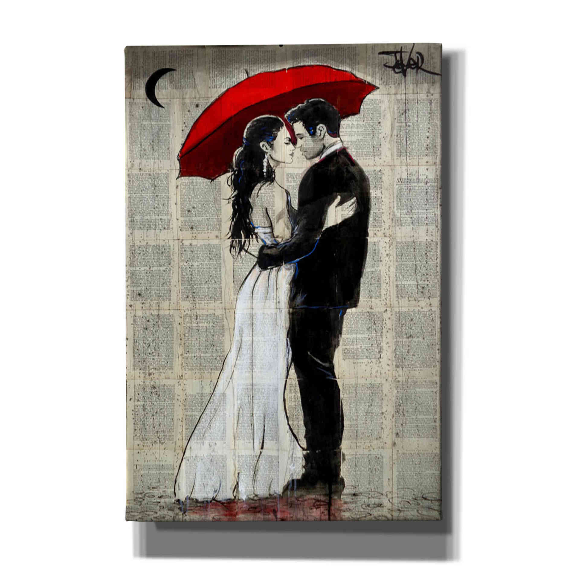 'Some Rainy Night' by Loui Jover, Canvas Wall Art