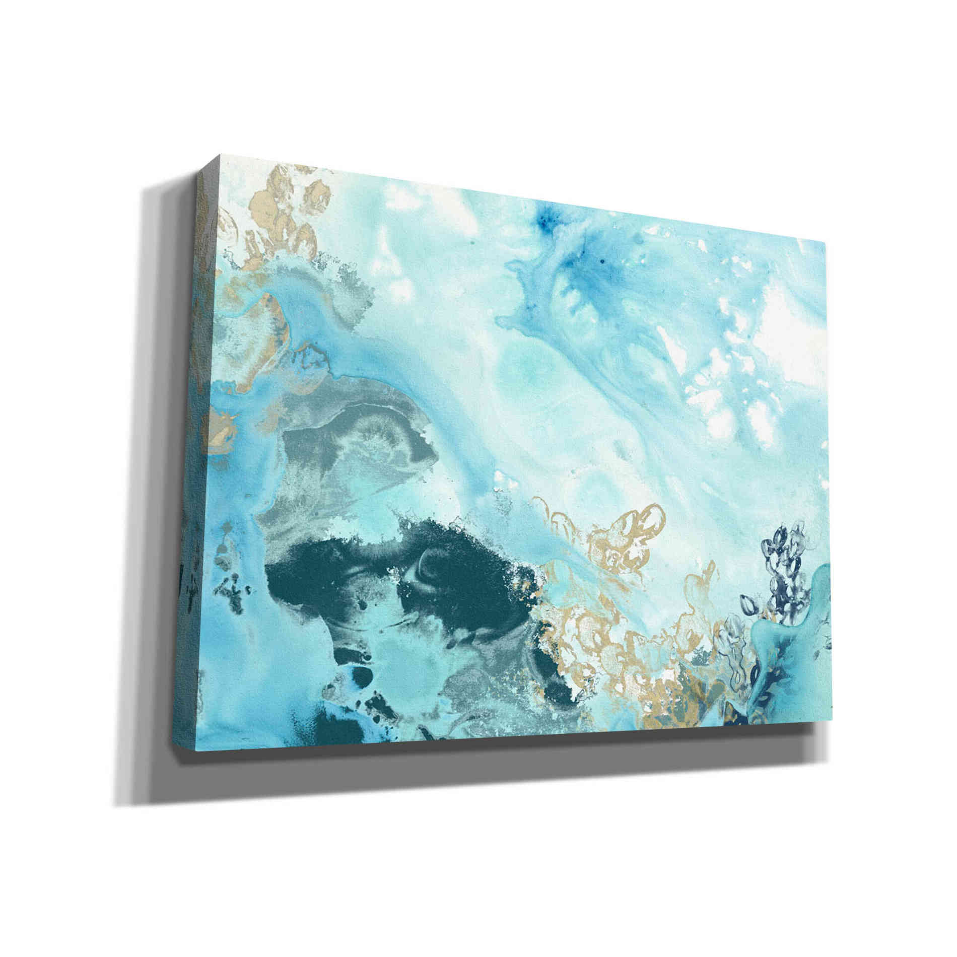 'Aqua Wave Form II' by June Erica Giclee Canvas Wall Art
