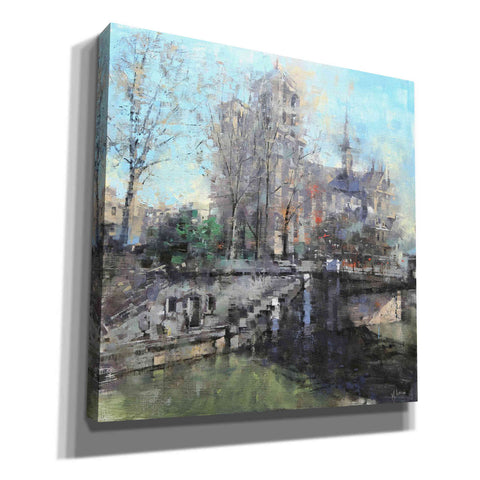 Image of 'Notre Dame on the Seine' by Mark Lague, Canvas Wall Art,Size 1 Square