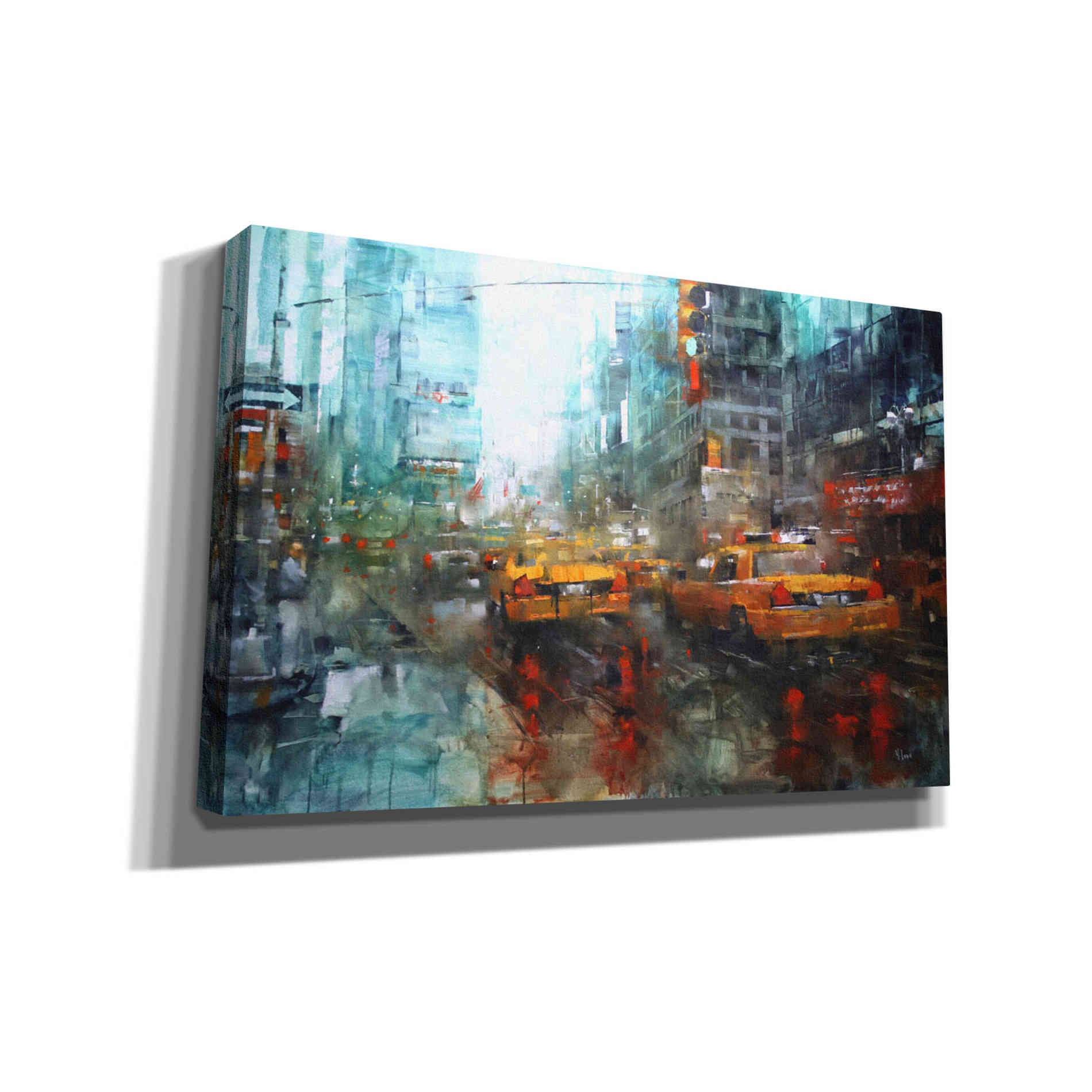 'Times Square Reflections' by Mark Lague, Canvas Wall Art,Size A Landscape