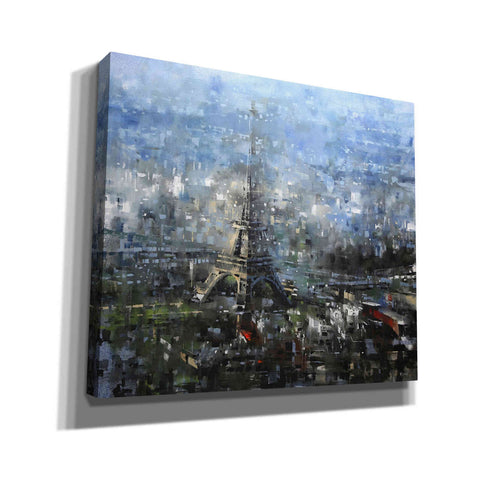 Image of 'Blue Paris' by Mark Lague, Canvas Wall Art,Size C Landscape