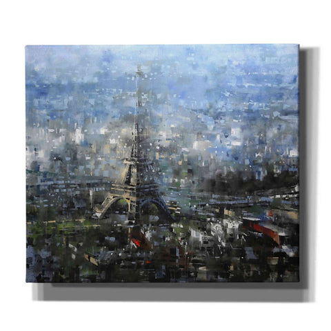 Image of 'Blue Paris' by Mark Lague, Canvas Wall Art,Size C Landscape