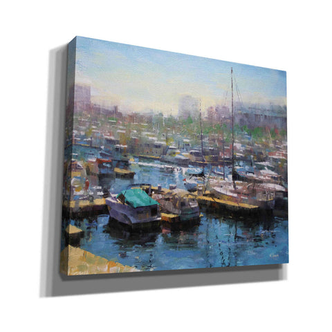 Image of 'Chicago Harbor' by Mark Lague, Canvas Wall Art,Size C Landscape