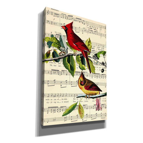 Image of 'The Cardinal Sings' by John James Audubon, Canvas Wall Art,12 x 18