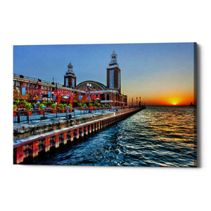 'Sunrise at the Pier,' Canvas Wall Art