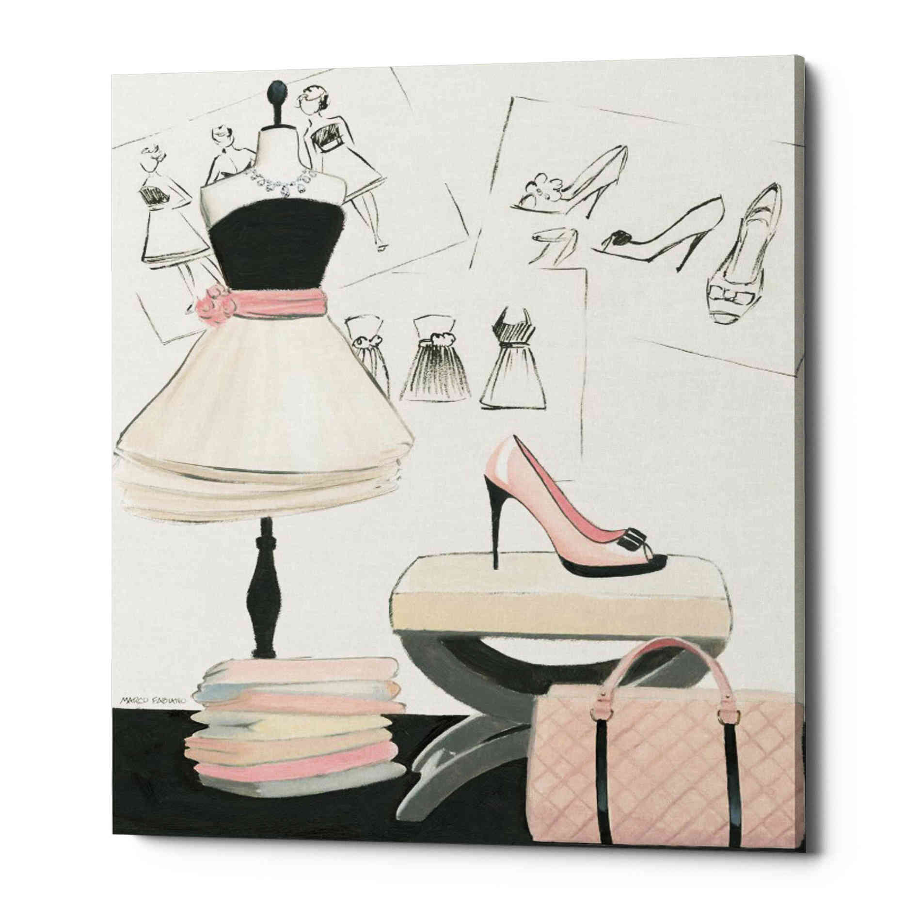 'Dress Fitting I' by Marco Fabiano, Canvas Wall Art