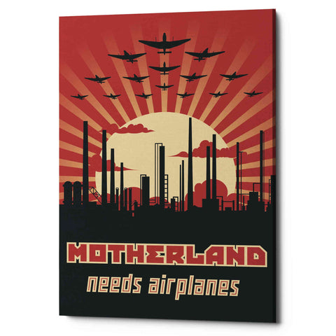 Image of 'Motherland Needs Airplanes' Canvas Wall Art