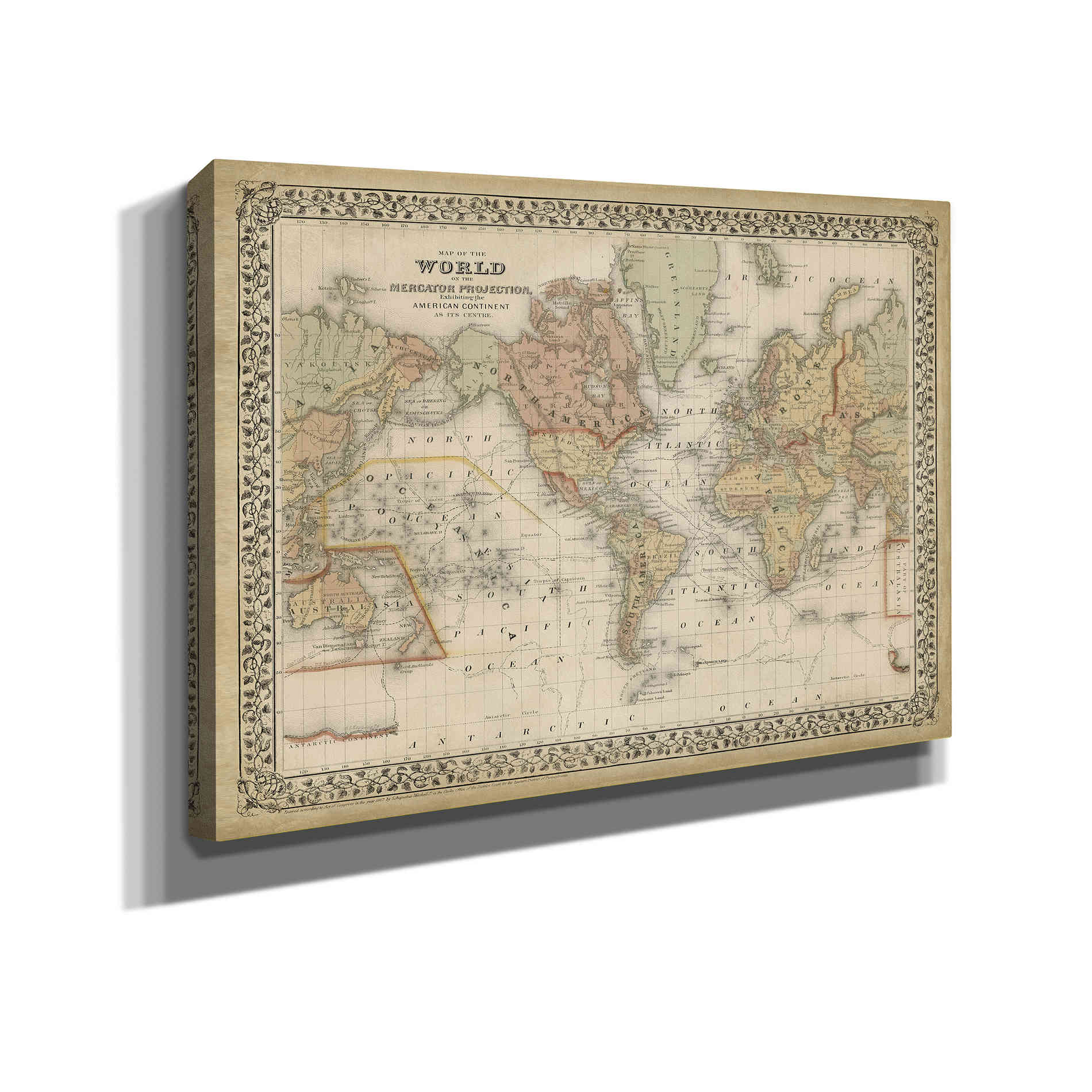 'Mitchell's World Map' by Mitchell Giclee Canvas Wall Art