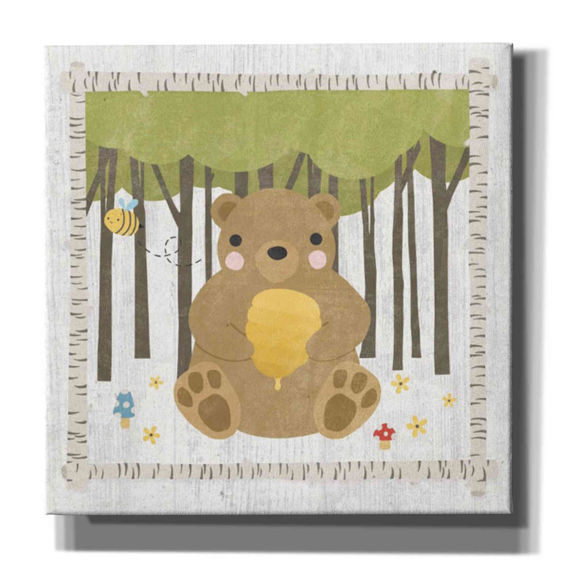 'Woodland Hideaway Bear' by Moira Hershey, Canvas Wall Art