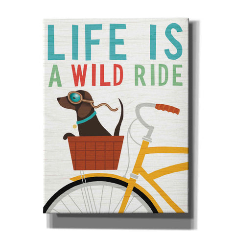Image of 'Beach Bums Dachshund Bicycle I Life' by Michael Mullan, Canvas Wall Art