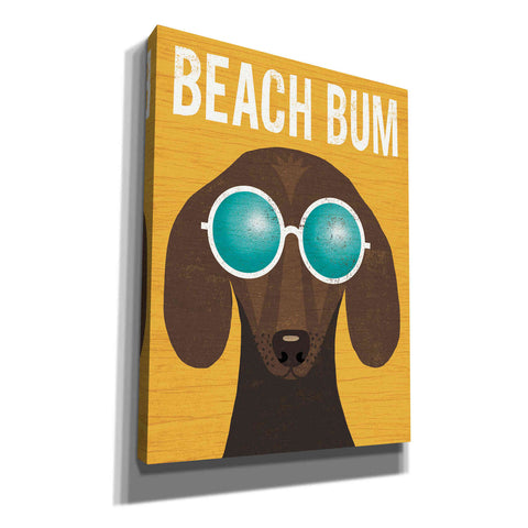 Image of 'Beach Bums Dachshund I Bum' by Michael Mullan, Canvas Wall Art