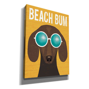 'Beach Bums Dachshund I Bum' by Michael Mullan, Canvas Wall Art