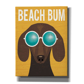 'Beach Bums Dachshund I Bum' by Michael Mullan, Canvas Wall Art