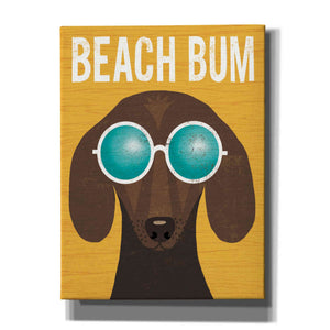 'Beach Bums Dachshund I Bum' by Michael Mullan, Canvas Wall Art