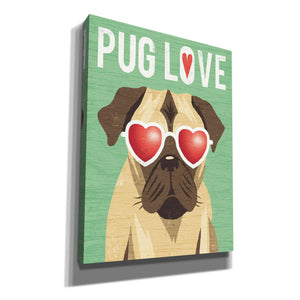 'Beach Bums Pug I Love' by Michael Mullan, Canvas Wall Art