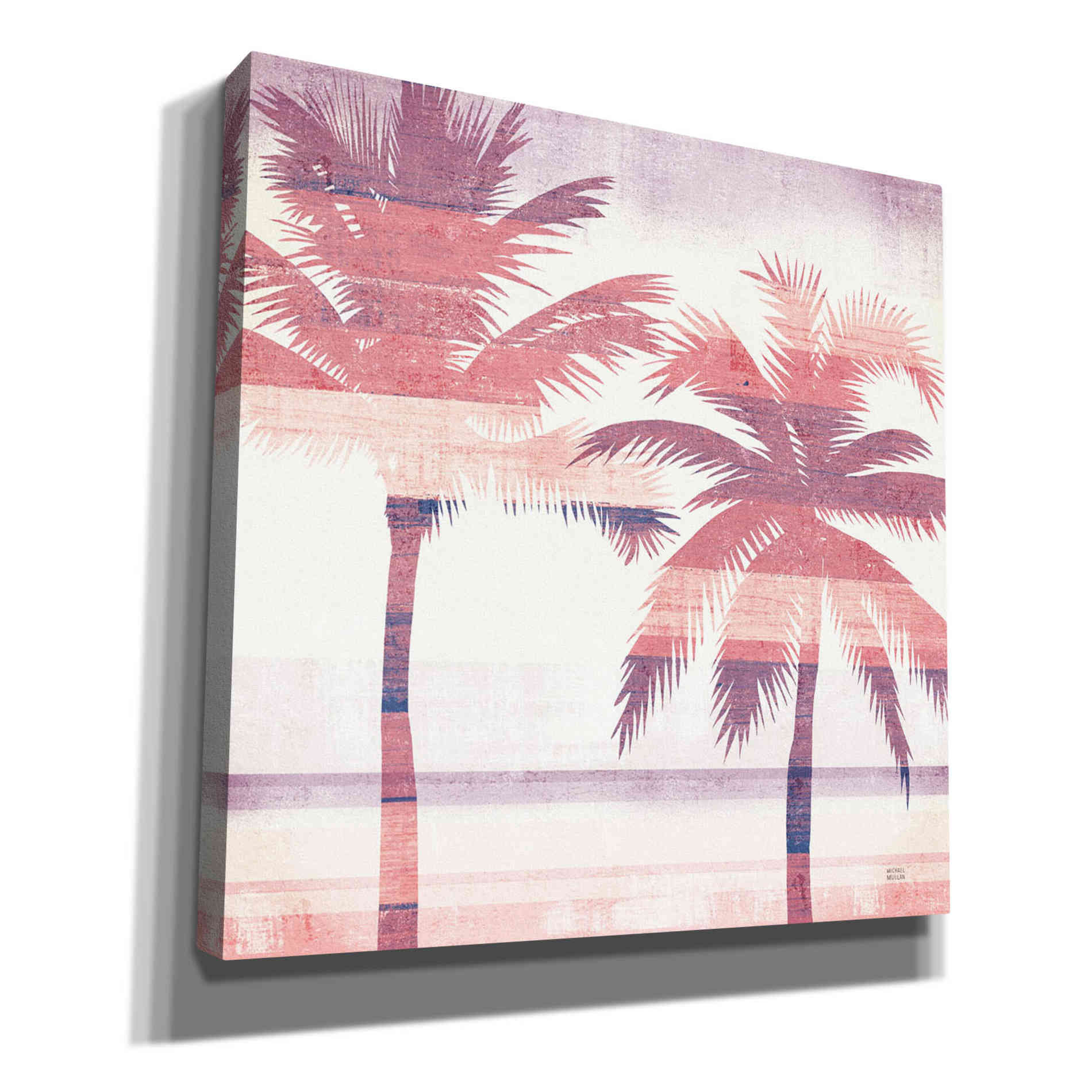 'Beachscape Palms III Pink Purple' by Michael Mullan, Canvas Wall Art