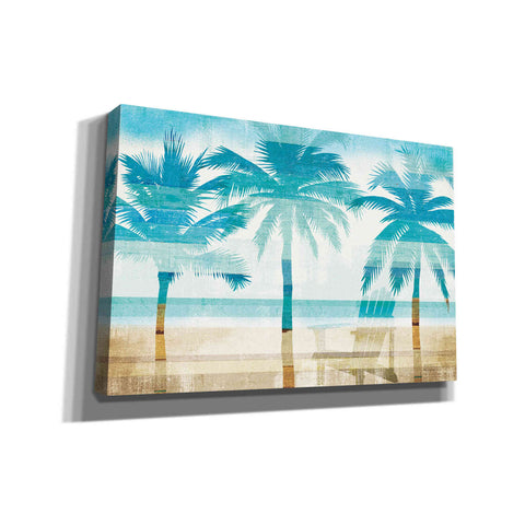 Image of 'Beachscape Palms with chair' by Michael Mullan, Canvas Wall Art