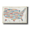 'US City Map' by Michael Mullan, Canvas Wall Art
