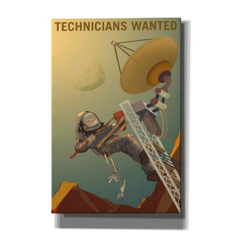 Image of 'Mars Explorer Series: Technicians Wanted' Canvas Wall Art,12 x 18