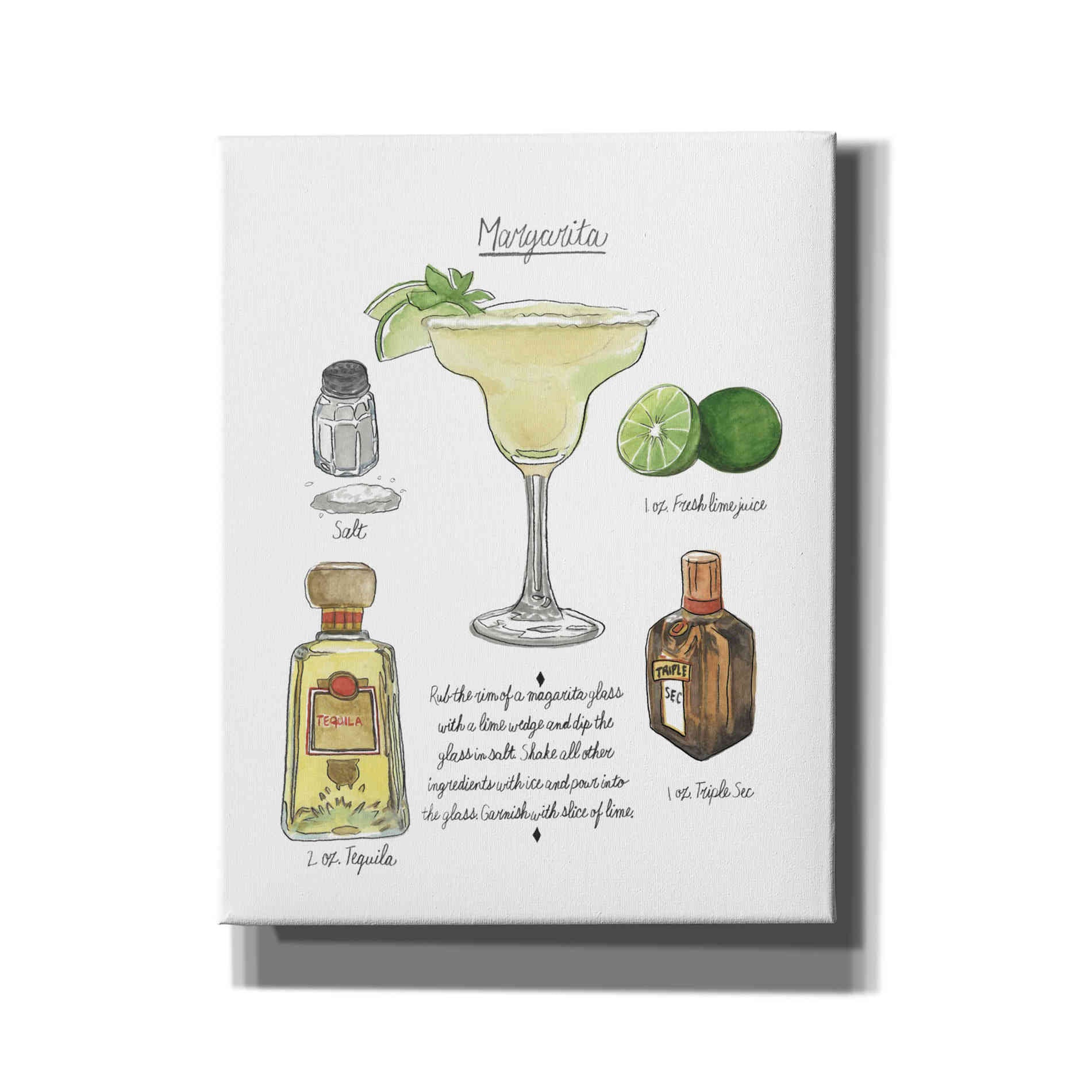 'Classic Cocktail - Margarita" by Naomi McCavitt. McCavitt Giclee Canvas Wall Art