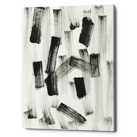 Image of 'Black and White Strokes North' Canvas Wall Art