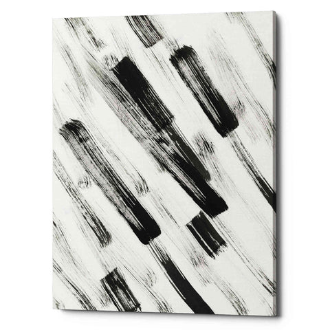 Image of 'Black and White Strokes North East' Canvas Wall Art