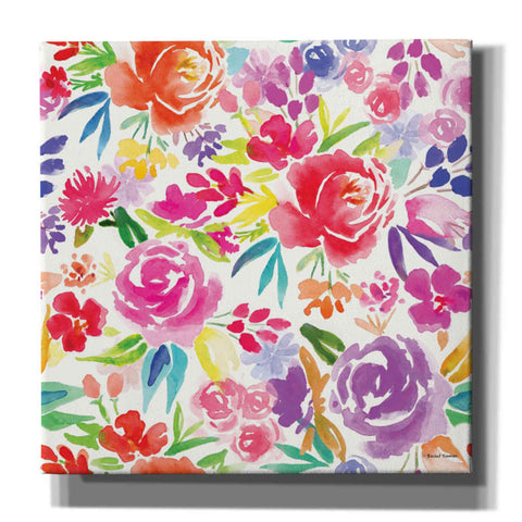 Image of 'Vibrant Floral Pattern' by Rachel Nieman, Canvas Wall Art,Size 1 Square